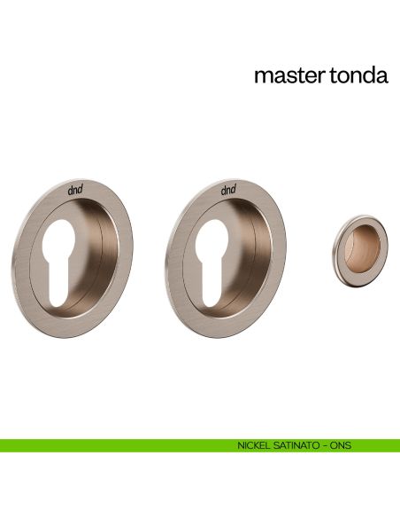 Maniglia incasso Master Tonda con foro yale dnd nickel satinato