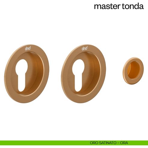 Maniglia incasso Master Tonda con foro yale dnd oro satinato