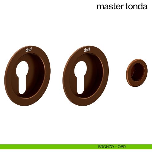 Maniglia incasso Master Tonda con foro yale dnd bronzo