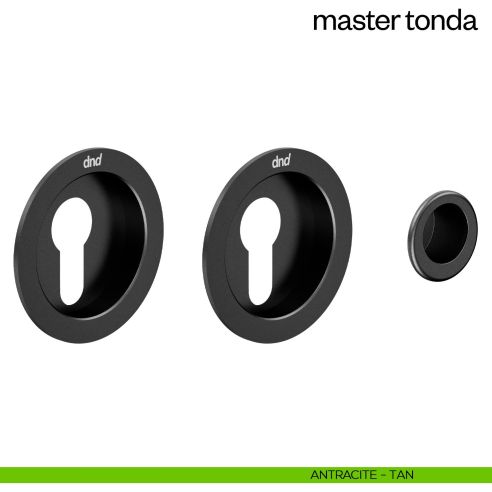 Maniglia incasso Master Tonda con foro yale dnd antracite