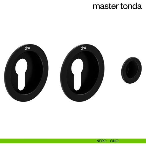Maniglia incasso Master Tonda con foro yale dnd nero