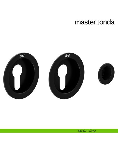 Maniglia incasso Master Tonda con foro yale dnd nero