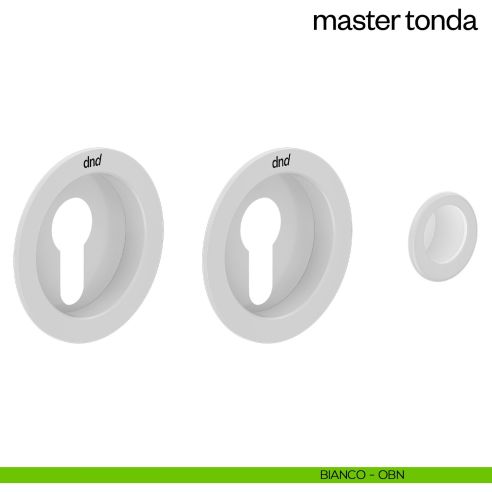 Maniglia incasso Master Tonda con foro yale dnd bianco