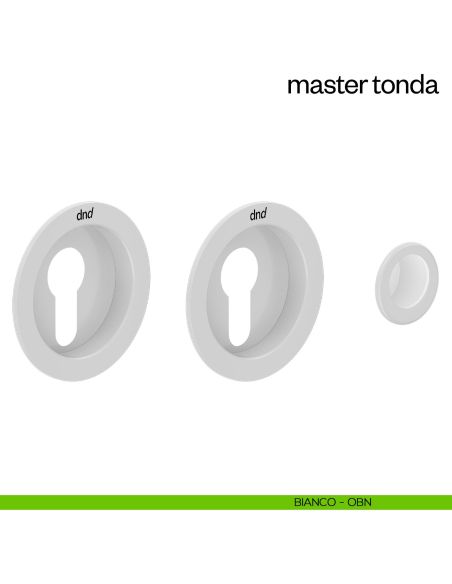 Maniglia incasso Master Tonda con foro yale dnd bianco