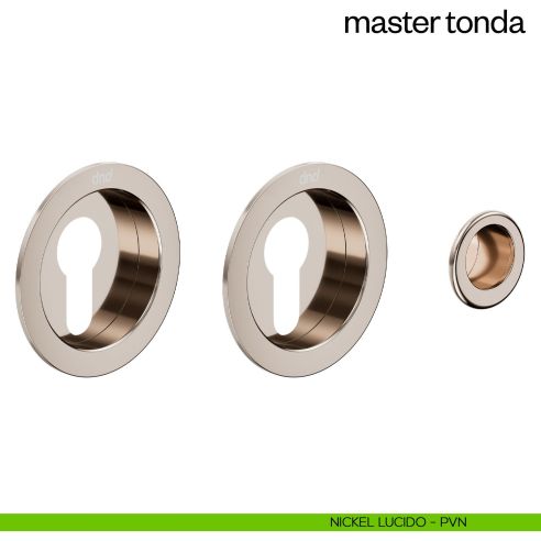 Maniglia incasso Master Tonda con foro yale dnd nickel lucido
