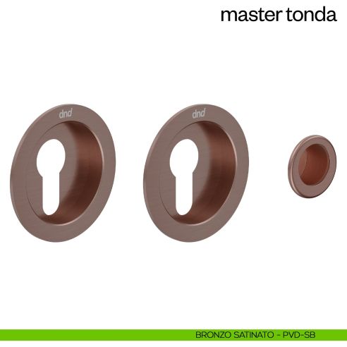 Maniglia incasso Master Tonda con foro yale dnd bronzo satinato