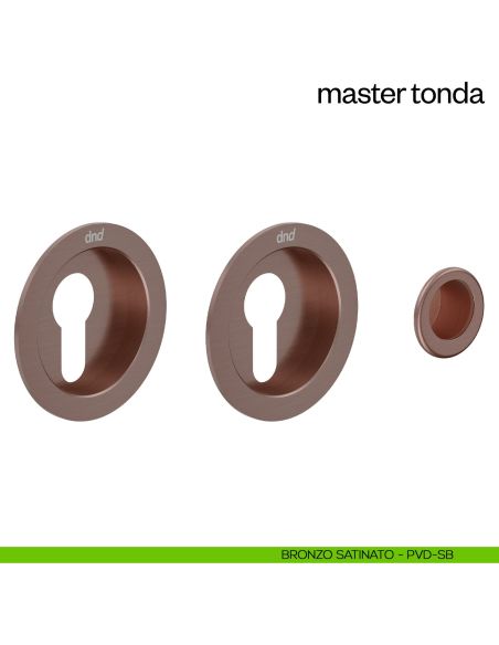 Maniglia incasso Master Tonda con foro yale dnd bronzo satinato