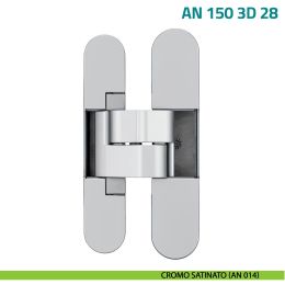 Cerniera a scomparsa regolabile per porta a filo con battuta di spessore 28 mm Anselmi AN 150 3D 28 2