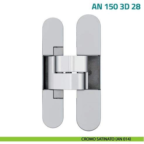 Cerniera a scomparsa regolabile per porta a filo con battuta di spessore 28 mm Anselmi AN 150 3D 28