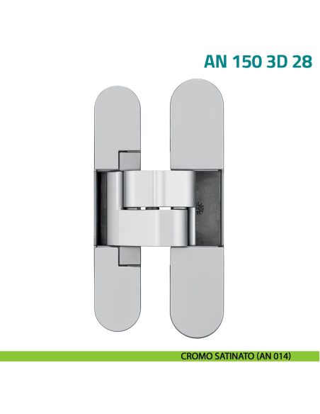 Cerniera a scomparsa regolabile per porta a filo con battuta di spessore 28 mm Anselmi AN 150 3D 28