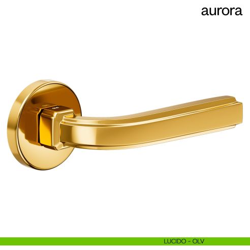 Maniglia per porta Aurora Dnd Handles con rosetta tonda lucido