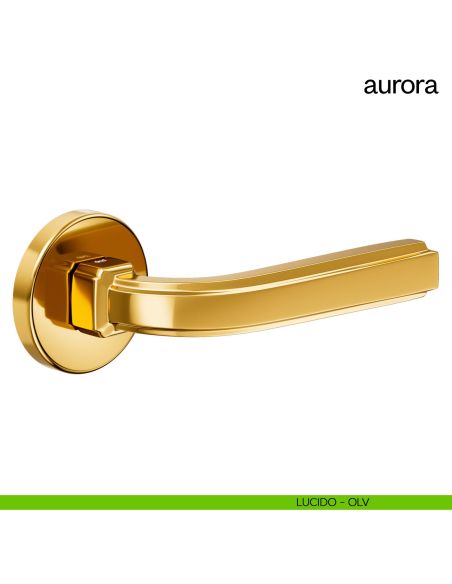 Maniglia per porta Aurora Dnd Handles con rosetta tonda lucido