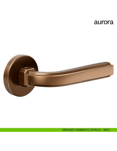 Maniglia per porta Aurora Dnd Handles con rosetta tonda brozo