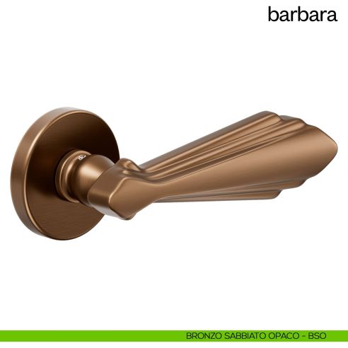 Maniglia per porta Barbara Dnd Handles con rosetta tonda bronzo