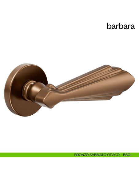 Maniglia per porta Barbara Dnd Handles con rosetta tonda bronzo