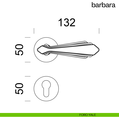 Maniglia per porta Barbara Dnd Handles con rosetta tonda yale