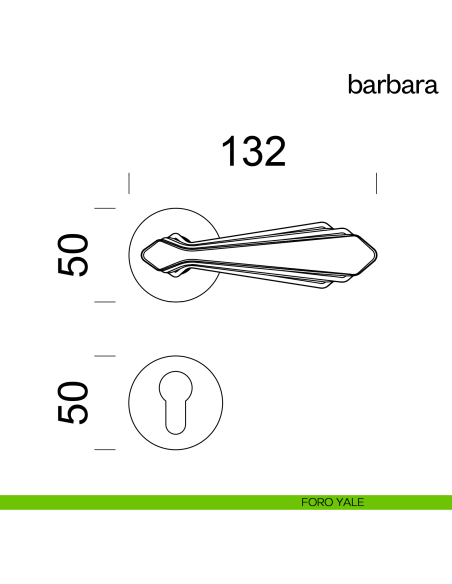 Maniglia per porta Barbara Dnd Handles con rosetta tonda yale
