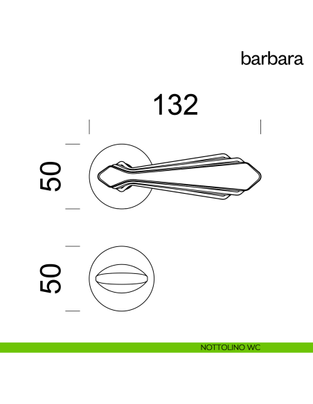 Maniglia per porta Barbara Dnd Handles con rosetta tonda wc