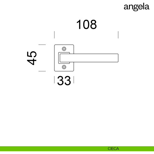 Maniglia per porta Angela Dnd Handles con rosetta quadrata cieca