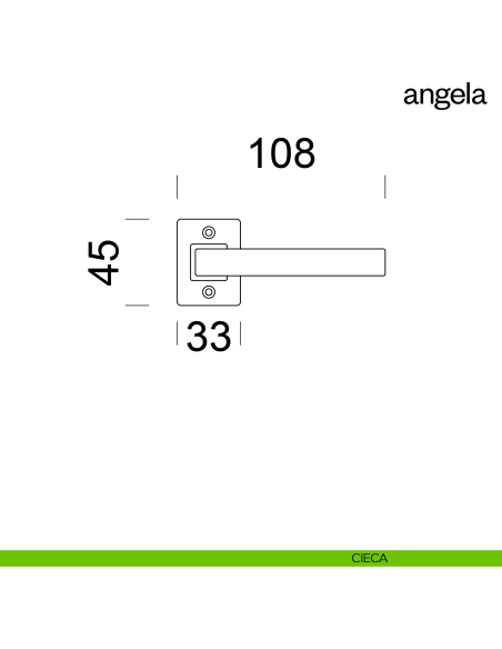 Maniglia per porta Angela Dnd Handles con rosetta quadrata cieca