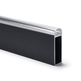 Tubo appendiabiti rettangolare con guarnizione verniciato nero opaco RAL 9005 Gap Italia TPR