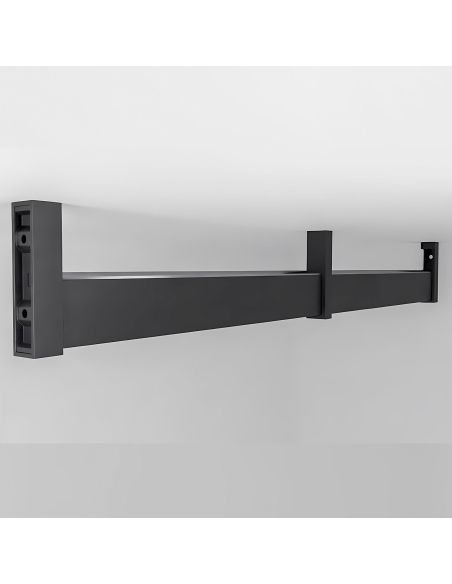 Tubo appendiabiti rettangolare con guarnizione verniciato nero opaco RAL 9005 Gap Italia TPR
