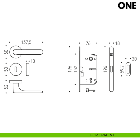 Kombo Box Colombo Design con maniglia One e Serratura SpinOff Krona Koblenz foro patent