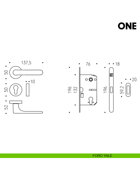 Kombo Box Colombo Design con maniglia One e Serratura SpinOff Krona Koblenz foro yale
