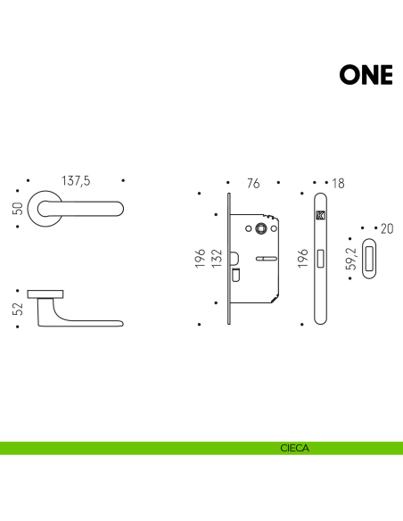 Kombo Box Colombo Design con maniglia One e Serratura SpinOff Krona Koblenz cieca