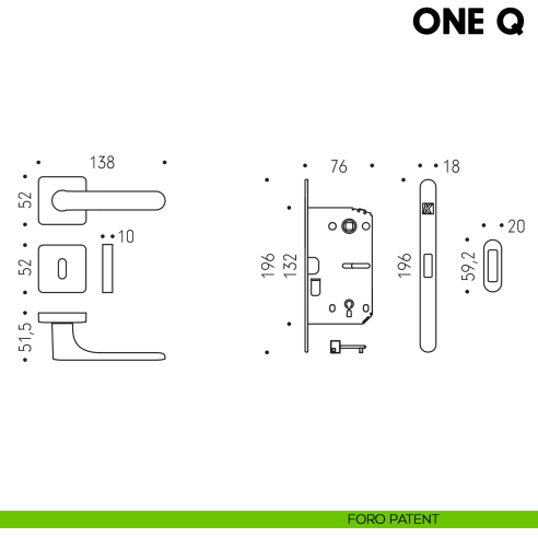 Kombo Box Colombo Design con maniglia OneQ e Serratura SpinOff Krona Koblenz foro patent