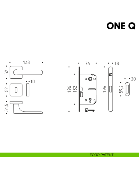 Kombo Box Colombo Design con maniglia OneQ e Serratura SpinOff Krona Koblenz foro patent
