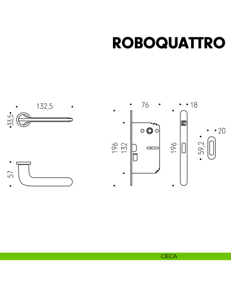 Kombo Box Colombo Design con maniglia Roboquattro minimale e Serratura SpinOff Krona Koblenz cieca