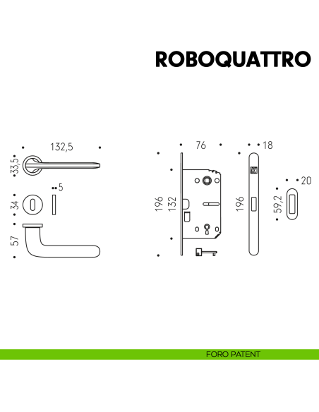 Kombo Box Colombo Design con maniglia Roboquattro minimale e Serratura SpinOff Krona Koblenz foro patent