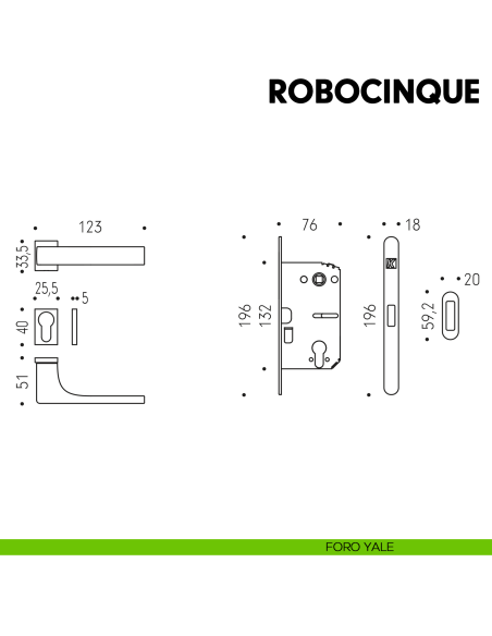 Kombo Box Colombo Design con maniglia Robocinque S minimale e Serratura SpinOff Krona Koblenz foro yale