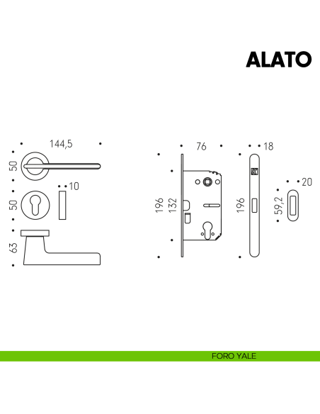 Kombo Box Colombo Design con maniglia Alatò e Serratura SpinOff Krona Koblenz foro yale