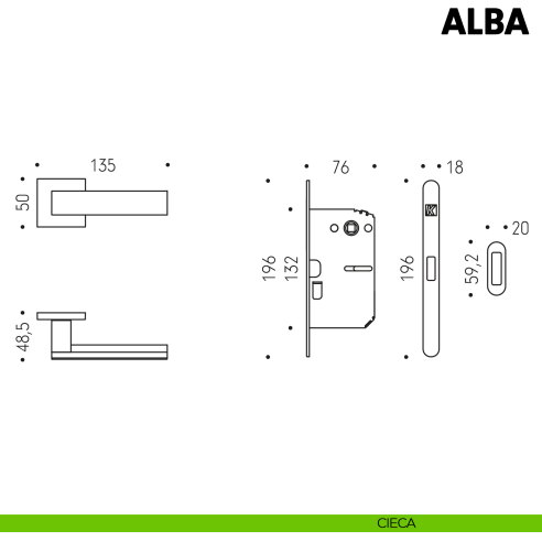Kombo Box Colombo Design con maniglia Alba e Serratura SpinOff Krona Koblenz cieca