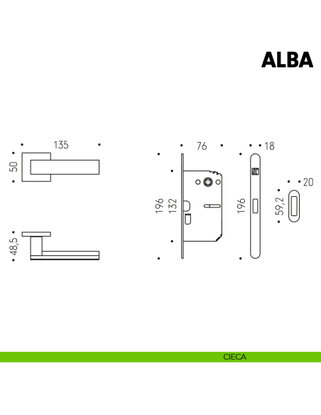 Kombo Box Colombo Design con maniglia Alba e Serratura SpinOff Krona Koblenz cieca