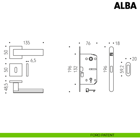 Kombo Box Colombo Design con maniglia Alba e Serratura SpinOff Krona Koblenz foro patent