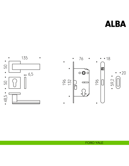Kombo Box Colombo Design con maniglia Alba e Serratura SpinOff Krona Koblenz foro yale