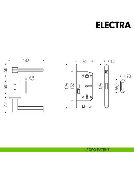 Kombo Box Colombo Design con maniglia Electra e Serratura SpinOff Krona Koblenz foro patent