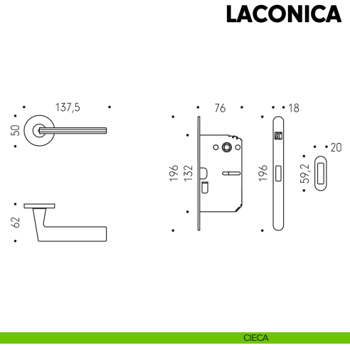 Kombo Box Colombo Design con maniglia Laconica e Serratura SpinOff Krona Koblenz cieca