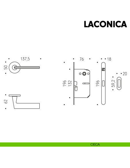 Kombo Box Colombo Design con maniglia Laconica e Serratura SpinOff Krona Koblenz cieca