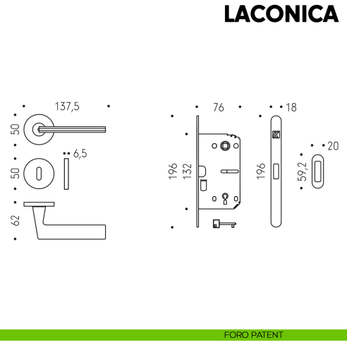 Kombo Box Colombo Design con maniglia Laconica e Serratura SpinOff Krona Koblenz foro patent