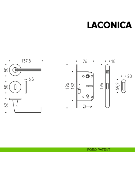 Kombo Box Colombo Design con maniglia Laconica e Serratura SpinOff Krona Koblenz foro patent