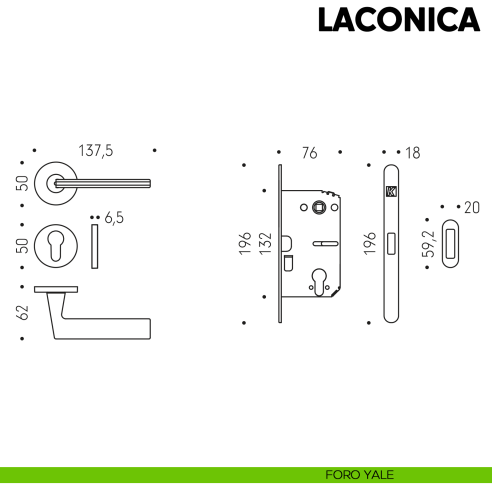 Kombo Box Colombo Design con maniglia Laconica e Serratura SpinOff Krona Koblenz foro yale