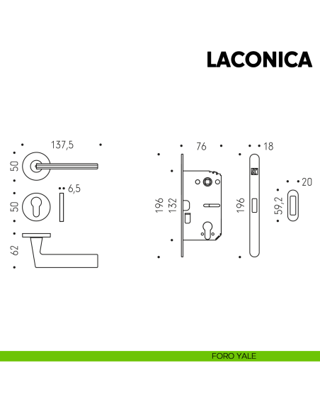 Kombo Box Colombo Design con maniglia Laconica e Serratura SpinOff Krona Koblenz foro yale