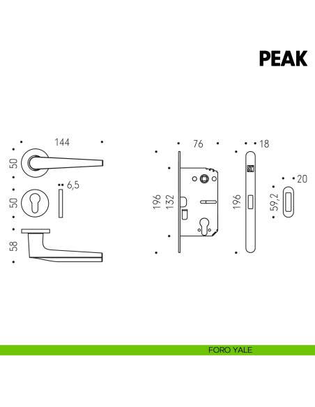 Kombo Box Colombo Design con maniglia Peak e Serratura SpinOff Krona Koblenz foro yale