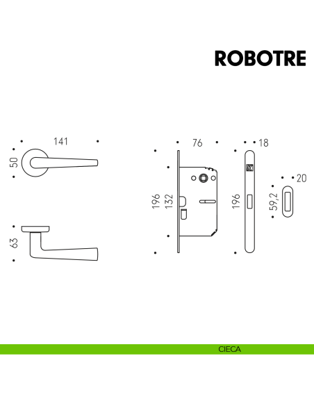 Kombo Box Colombo Design con maniglia Robotre e Serratura SpinOff Krona Koblenz cieca