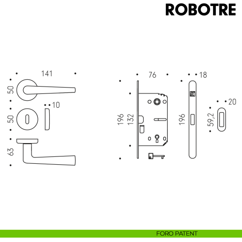 Kombo Box Colombo Design con maniglia Robotre e Serratura SpinOff Krona Koblenz foro patent