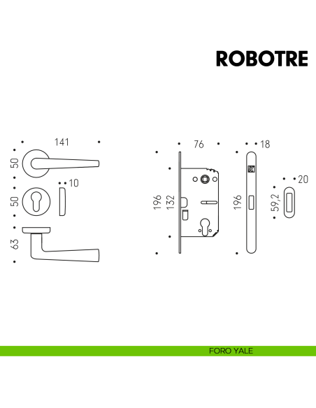 Kombo Box Colombo Design con maniglia Robotre e Serratura SpinOff Krona Koblenz foro yale